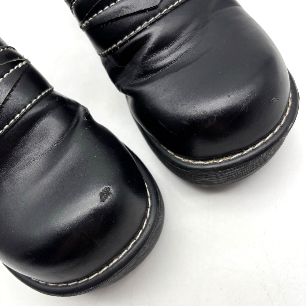 Vintage 90s Y2K Route 66 Black Faux Leather Chunky Platform O-ring Mules 7 - Picture 13 of 16